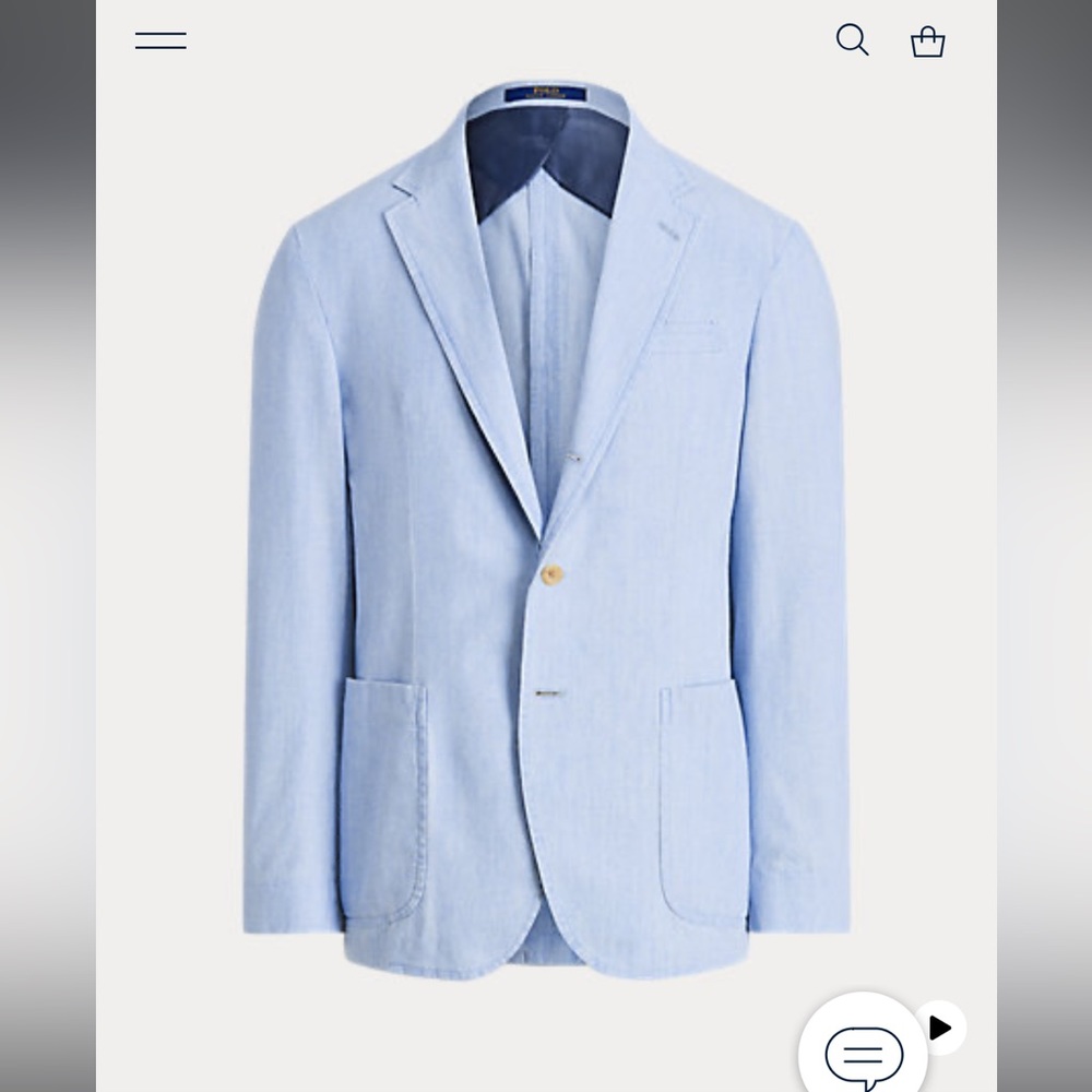 Polo Ralph Lauren Chambray Suit Jacket 44R brand new